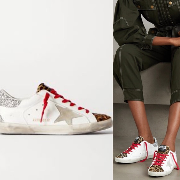 Golden Goose Shoes - Golden Goose Superstar Distressed leopard sneakers